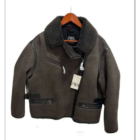 Zara Double Faced Jacket ZW Collection Size L NWT - Picture 9 of 10